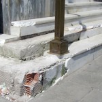 damaged marble stairs